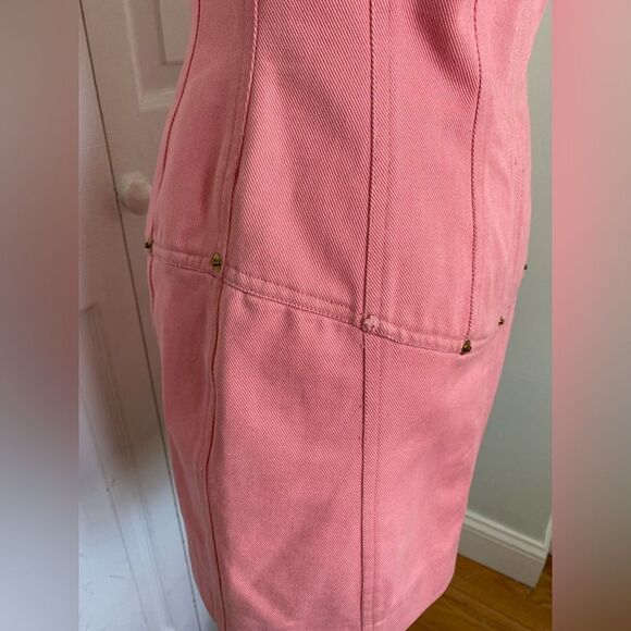 90s Anne Klein Sample Dress Bubble Gum Pink Dress - Picture 7 of 13